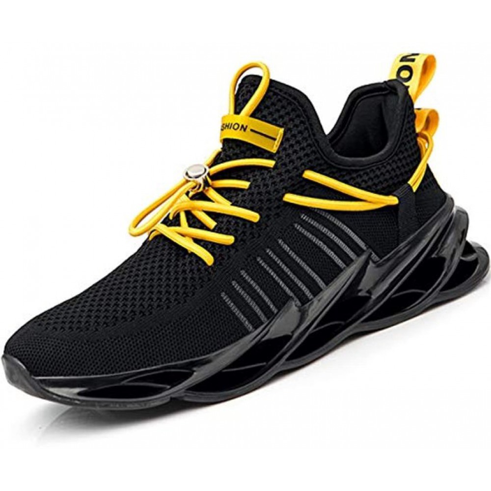 Men's Running Walking Gym Athletic Tennis Blade Shoes Fashion Breathable Sneakers Black