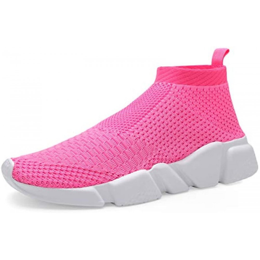 Walking Shoes Slip-On Sneakers Breathable Lightweight Athletic Running Shoes Pink
